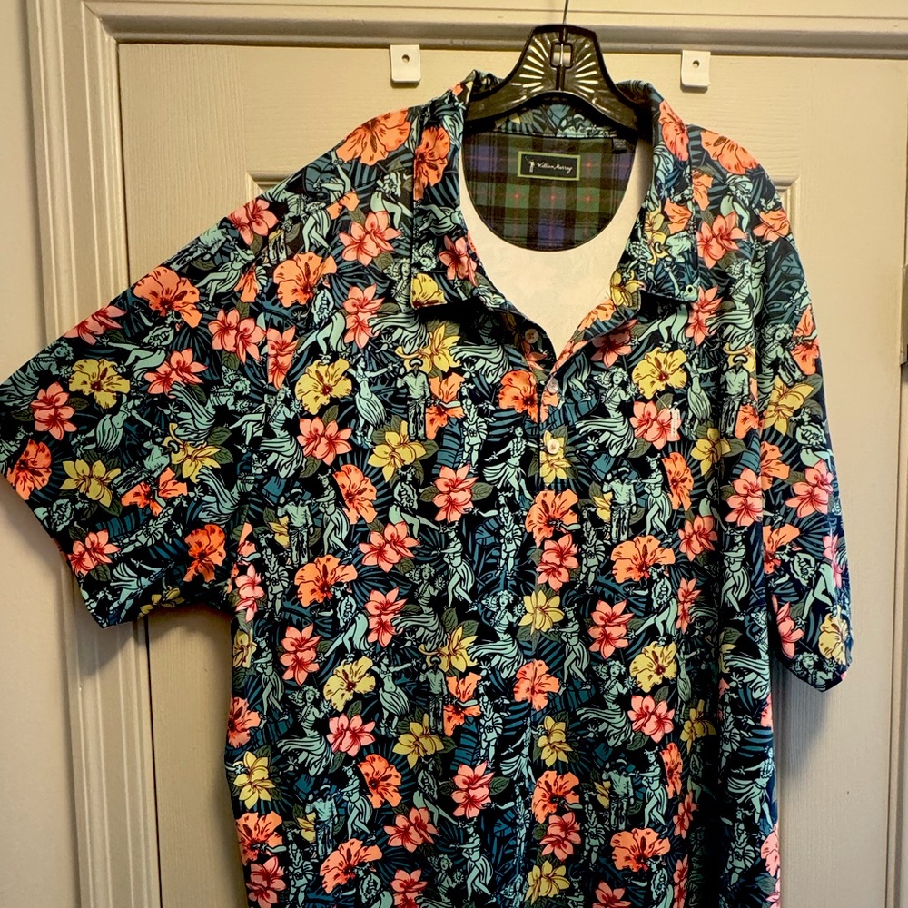 William Murray Hawaiian print polo
